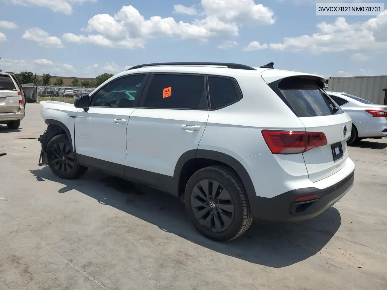 2022 VOLKSWAGEN TAOS VIN 3VVCX7B21NM078731 — фото 2