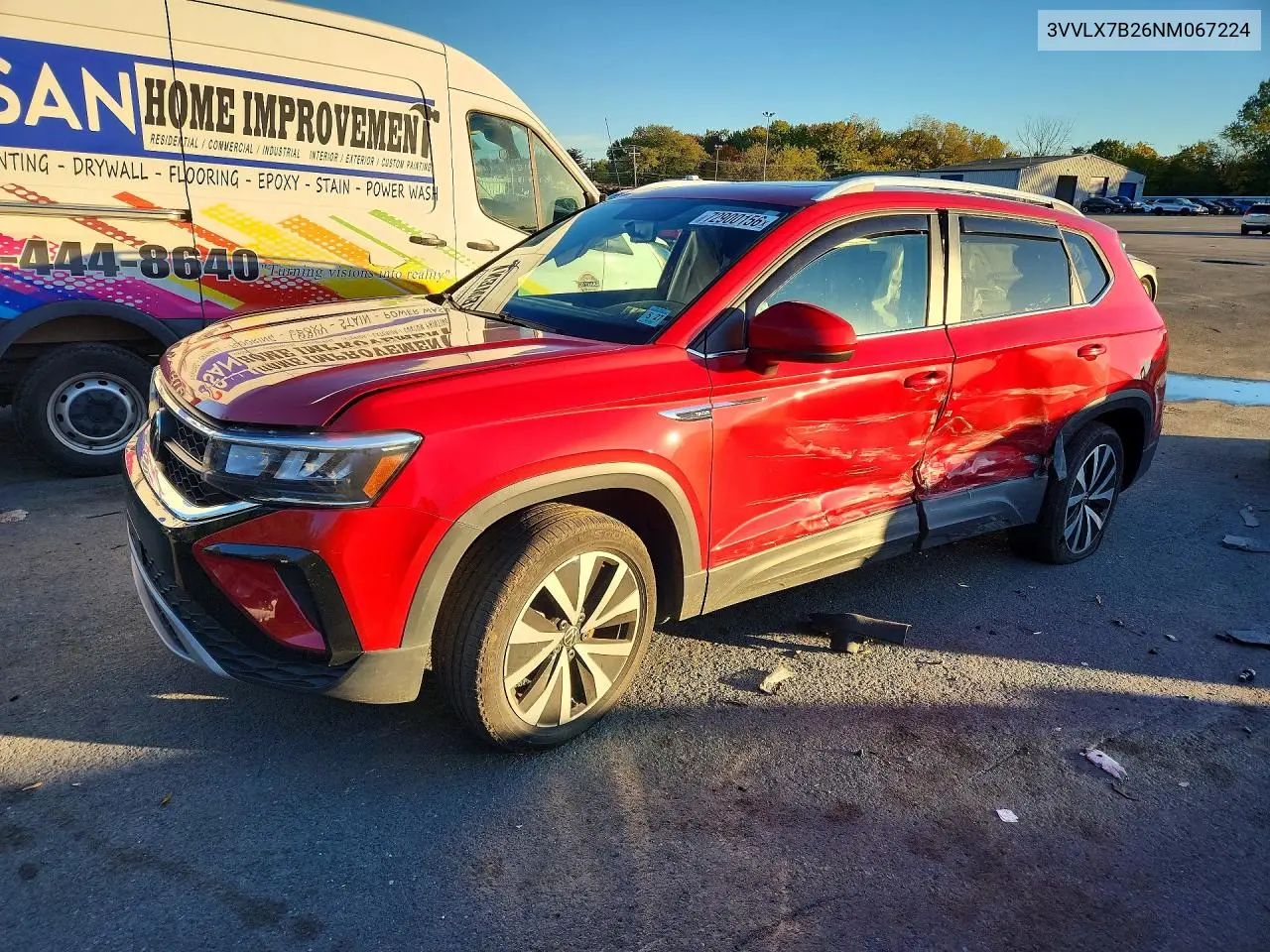 VOLKSWAGEN TAOS 2022, VIN 3VVLX7B26NM067224