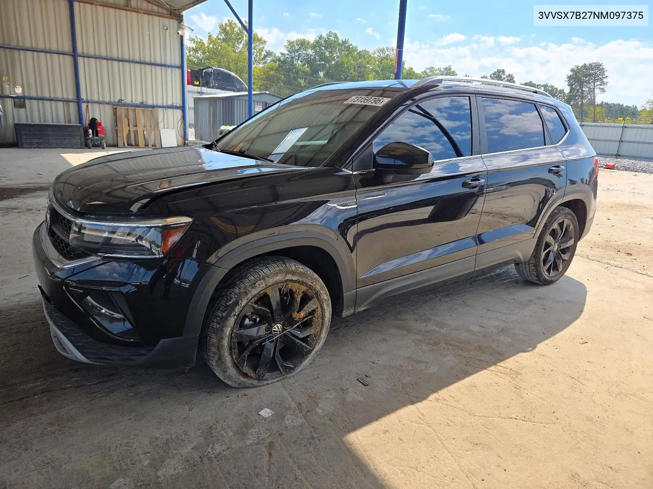 VOLKSWAGEN TAOS 2022, VIN 3VVSX7B27NM097375