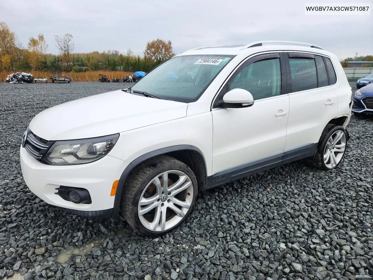 VOLKSWAGEN TIGUAN 2012, VIN WVGBV7AX3CW571087