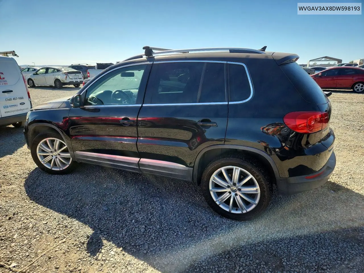2013 VOLKSWAGEN TIGUAN VIN WVGAV3AX8DW598193 — фото 2