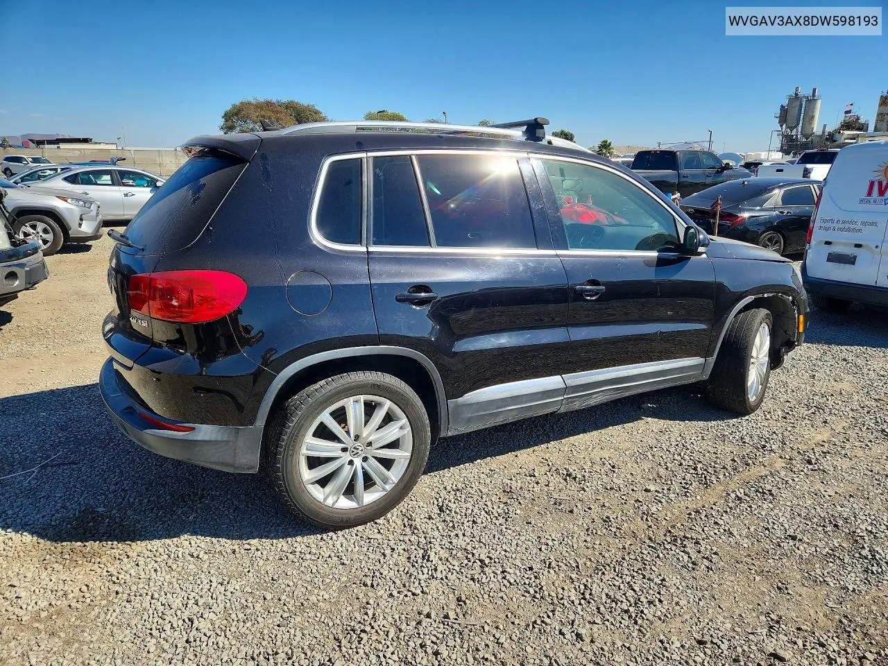 2013 VOLKSWAGEN TIGUAN VIN WVGAV3AX8DW598193 — фото 3