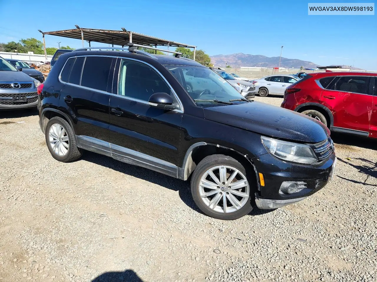 2013 VOLKSWAGEN TIGUAN VIN WVGAV3AX8DW598193 — фото 4