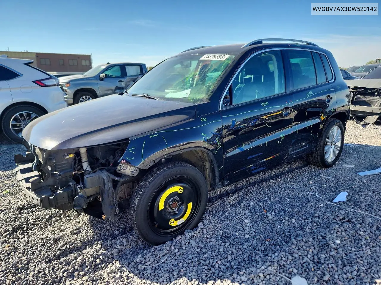 VOLKSWAGEN TIGUAN 2013, VIN WVGBV7AX3DW520142