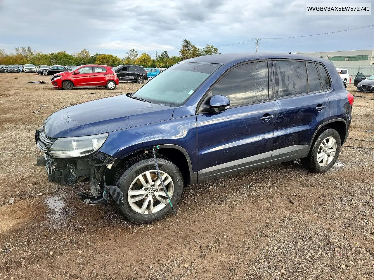 VOLKSWAGEN TIGUAN 2014, VIN WVGBV3AX5EW572740
