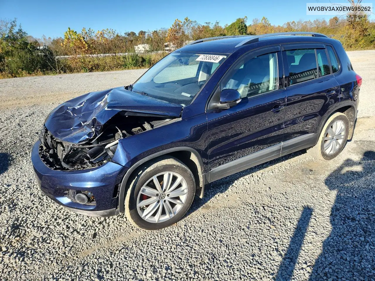 VOLKSWAGEN TIGUAN 2014, VIN WVGBV3AX0EW595262