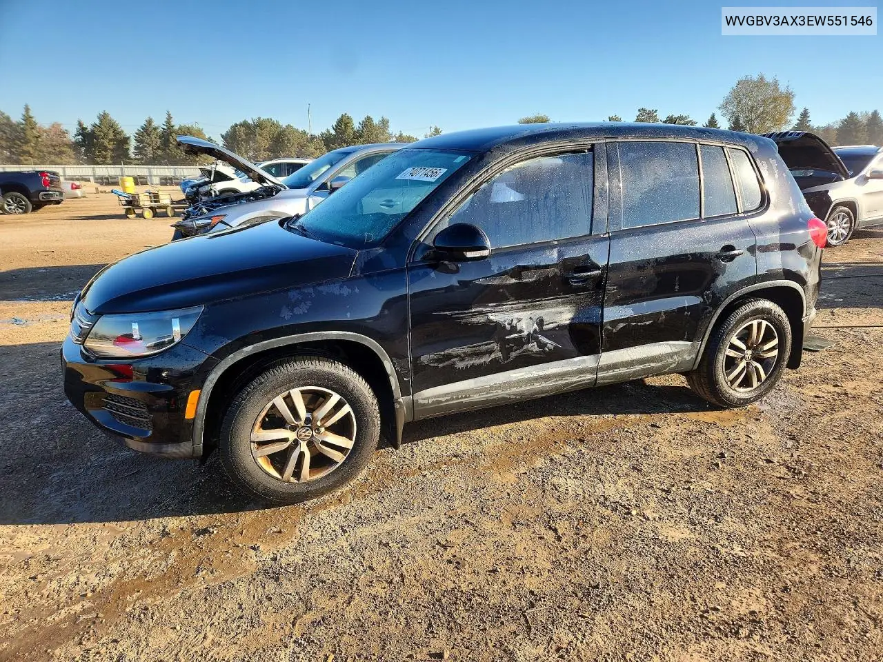 VOLKSWAGEN TIGUAN 2014, VIN WVGBV3AX3EW551546