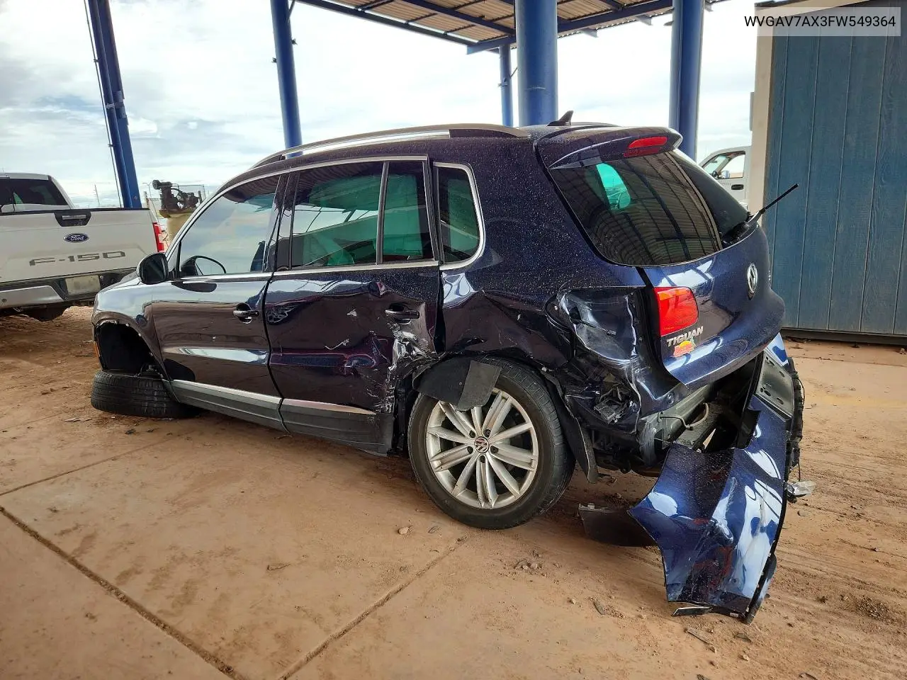 2015 VOLKSWAGEN TIGUAN VIN WVGAV7AX3FW549364 — фото 2