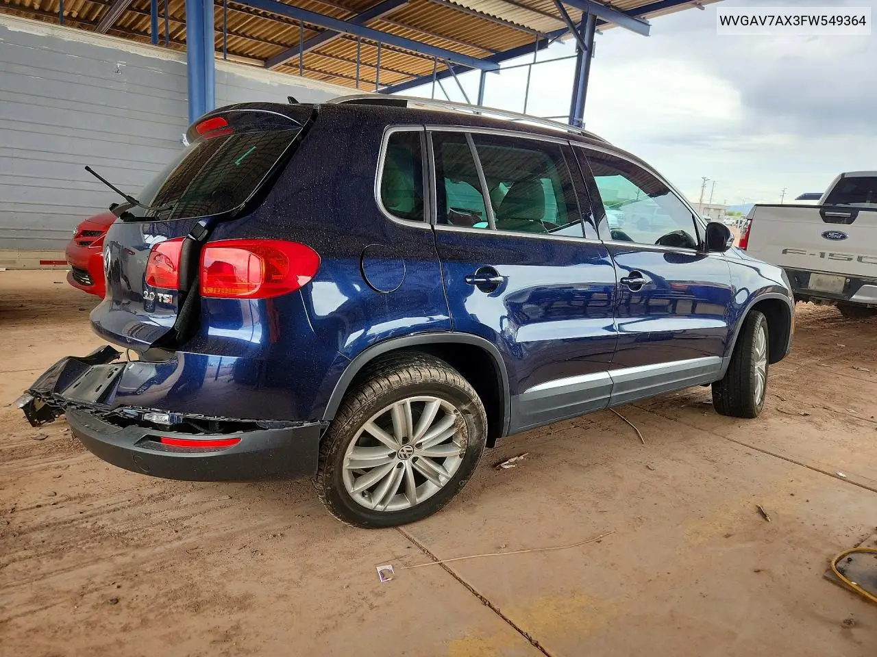 2015 VOLKSWAGEN TIGUAN VIN WVGAV7AX3FW549364 — фото 3