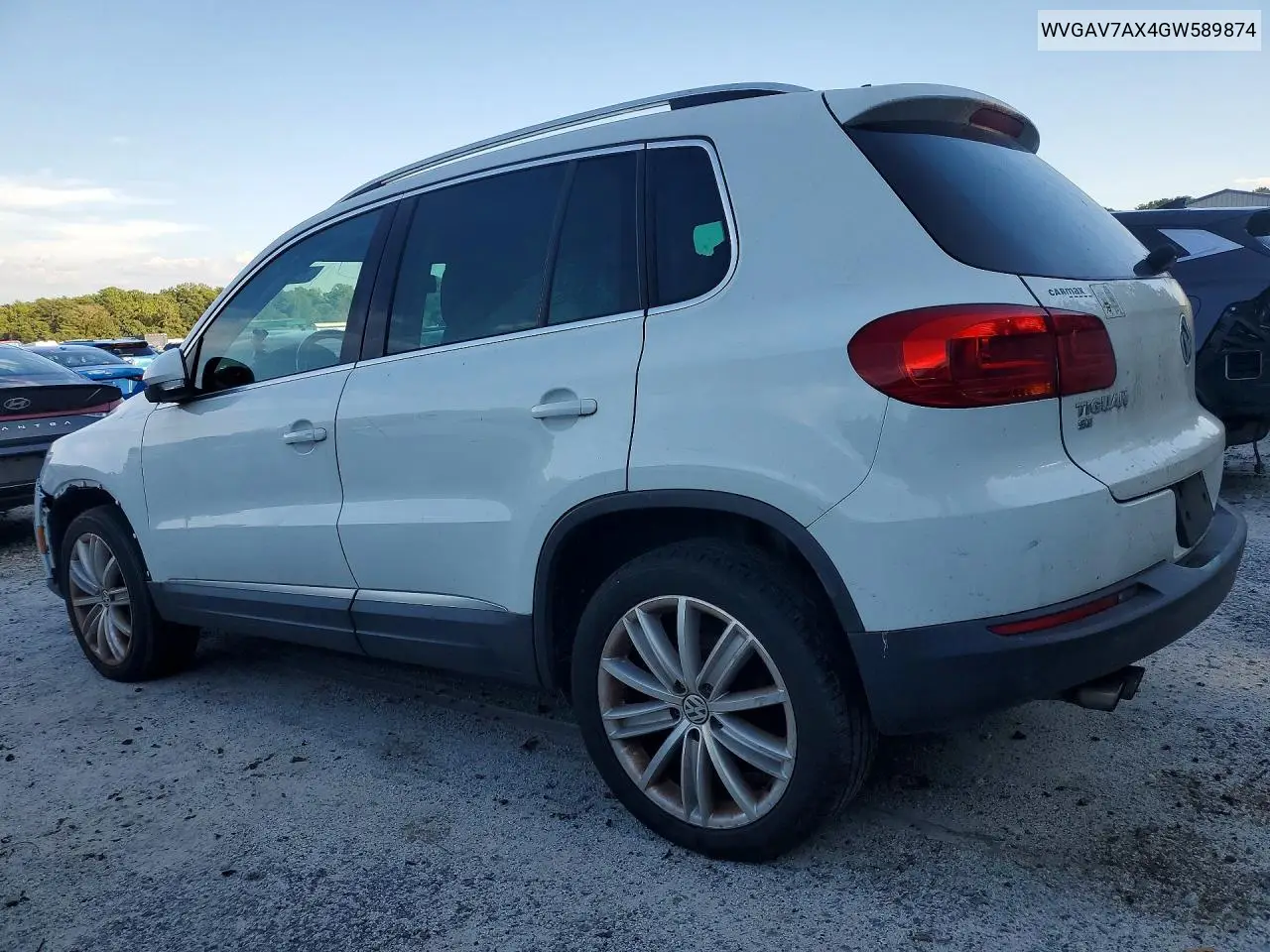 2016 VOLKSWAGEN TIGUAN VIN WVGAV7AX4GW589874 — фото 2