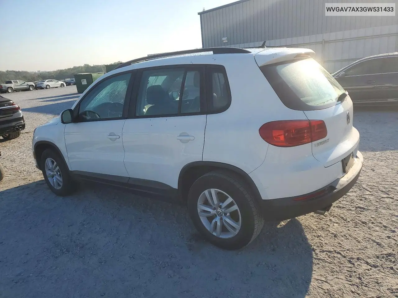 2016 VOLKSWAGEN TIGUAN VIN WVGAV7AX3GW531433 — фото 2