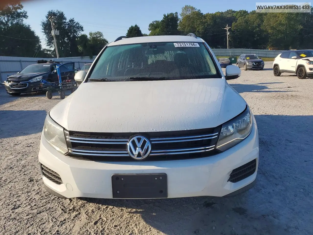 2016 VOLKSWAGEN TIGUAN VIN WVGAV7AX3GW531433 — фото 5