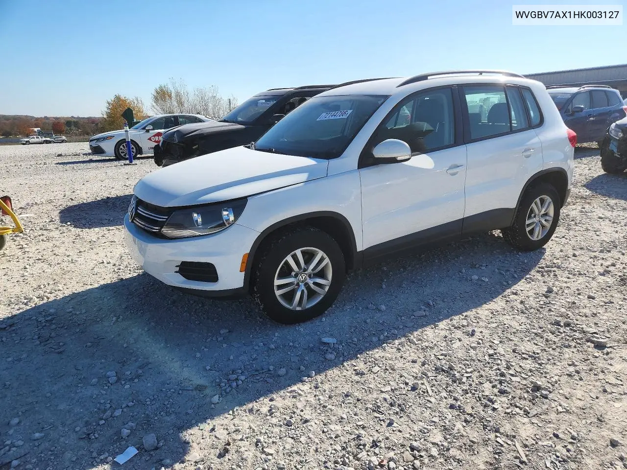 VOLKSWAGEN TIGUAN 2017, VIN WVGBV7AX1HK003127