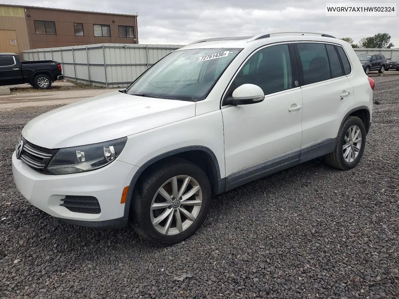 VOLKSWAGEN TIGUAN 2017, VIN WVGRV7AX1HW502324