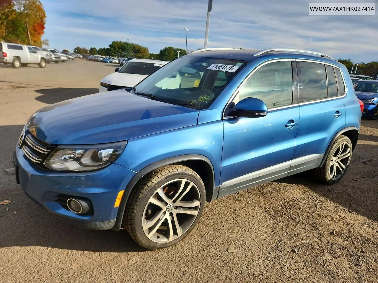 VOLKSWAGEN TIGUAN 2017, VIN WVGWV7AX1HK027414