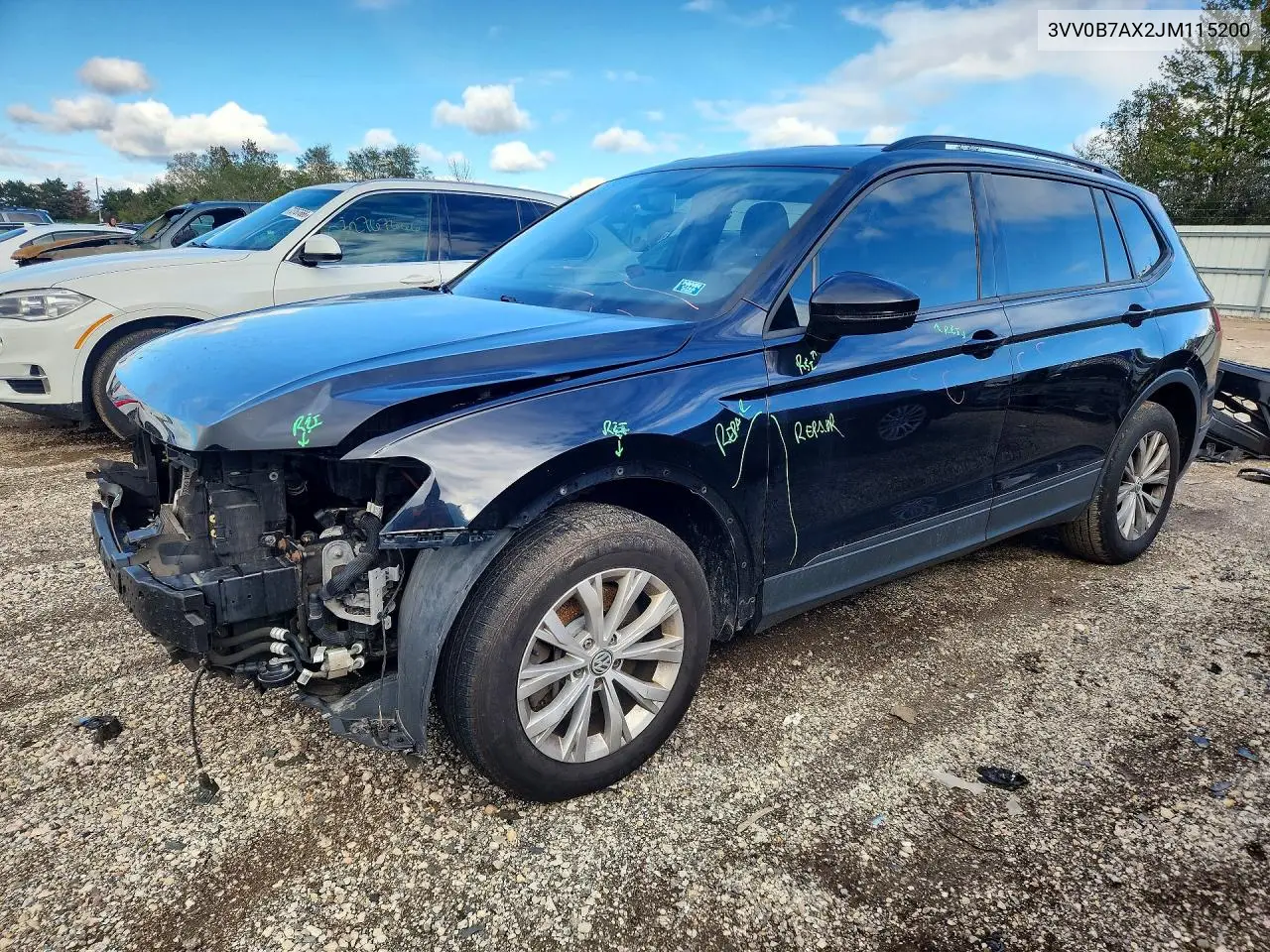VOLKSWAGEN TIGUAN 2018, VIN 3VV0B7AX2JM115200