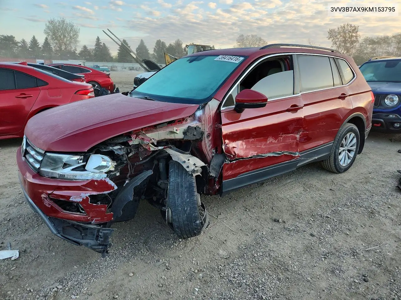 VOLKSWAGEN TIGUAN 2019, VIN 3VV3B7AX9KM153795