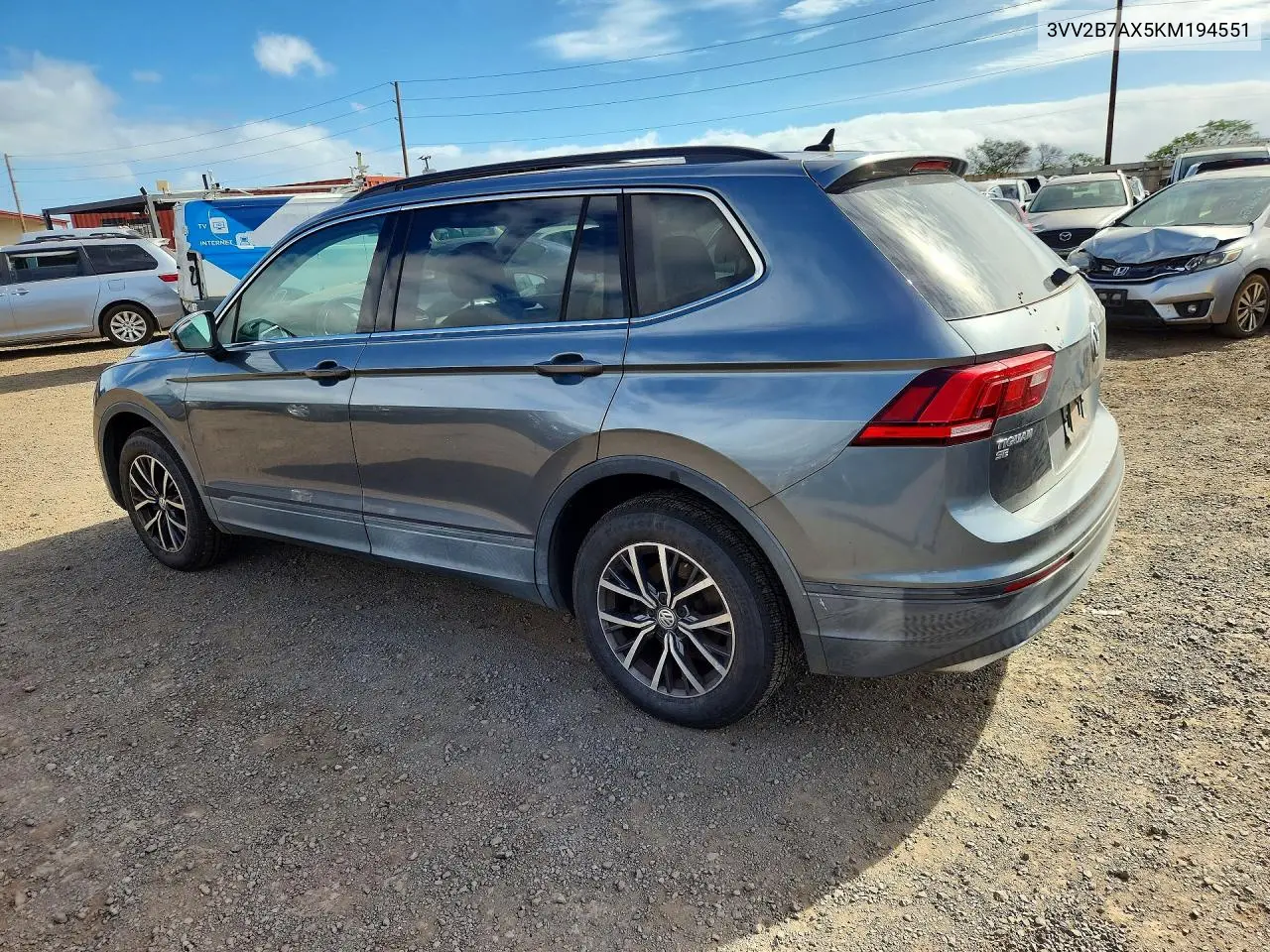 2019 VOLKSWAGEN TIGUAN VIN 3VV2B7AX5KM194551 — фото 2