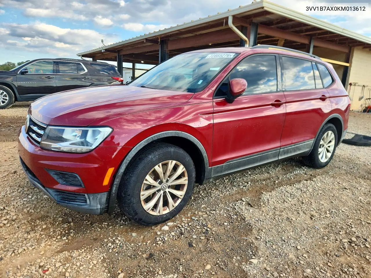 VOLKSWAGEN TIGUAN 2019, VIN 3VV1B7AX0KM013612