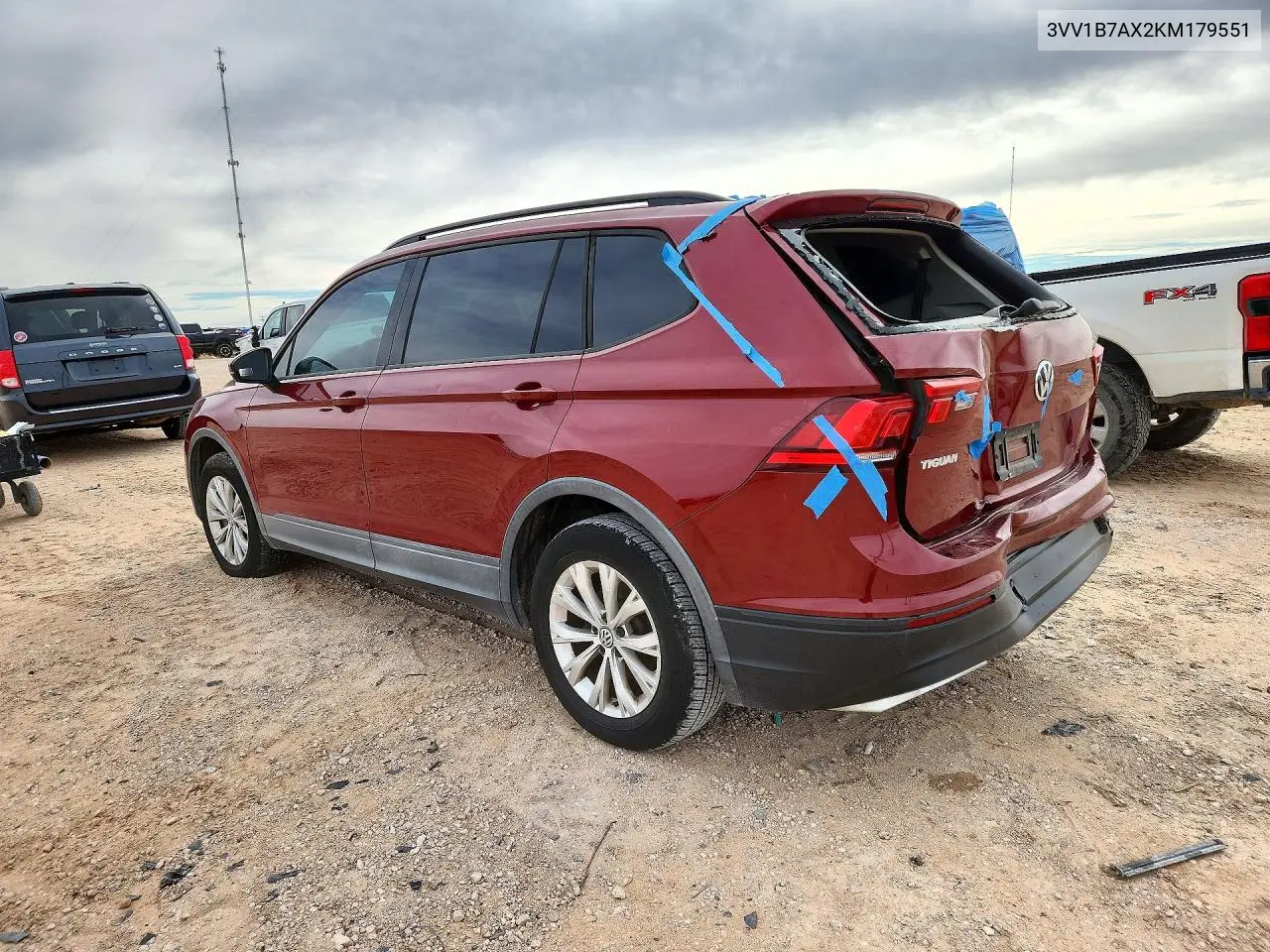 2019 VOLKSWAGEN TIGUAN VIN 3VV1B7AX2KM179551 — фото 2
