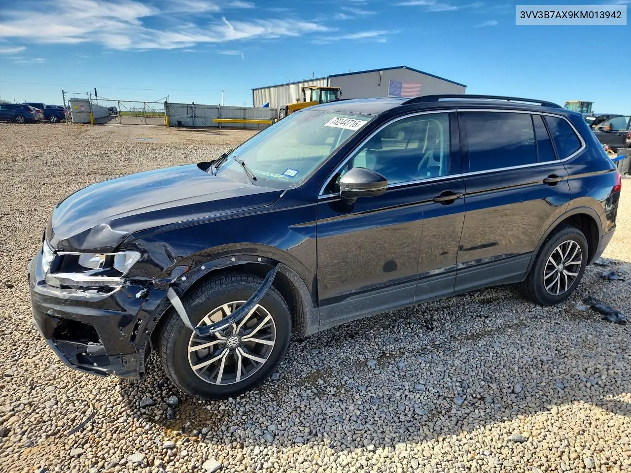 VOLKSWAGEN TIGUAN 2019, VIN 3VV3B7AX9KM013942