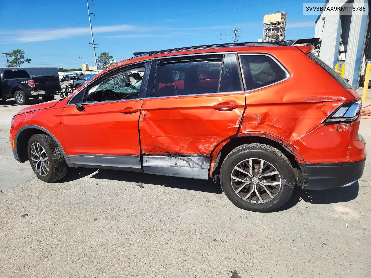 2019 VOLKSWAGEN TIGUAN VIN 3VV3B7AX9KM118786 — фото 2