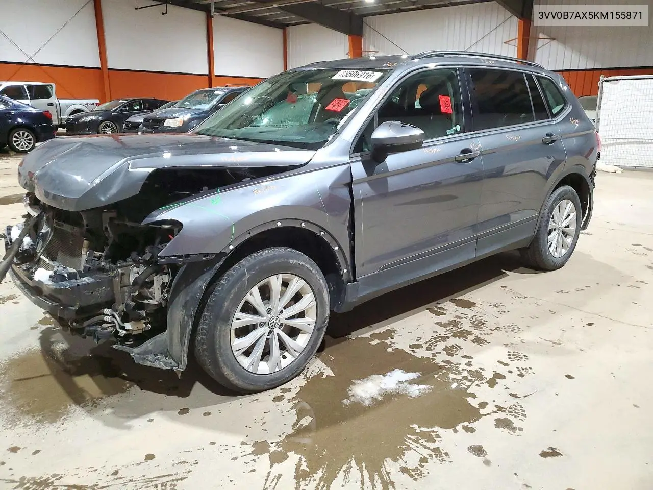 VOLKSWAGEN TIGUAN 2019, VIN 3VV0B7AX5KM155871