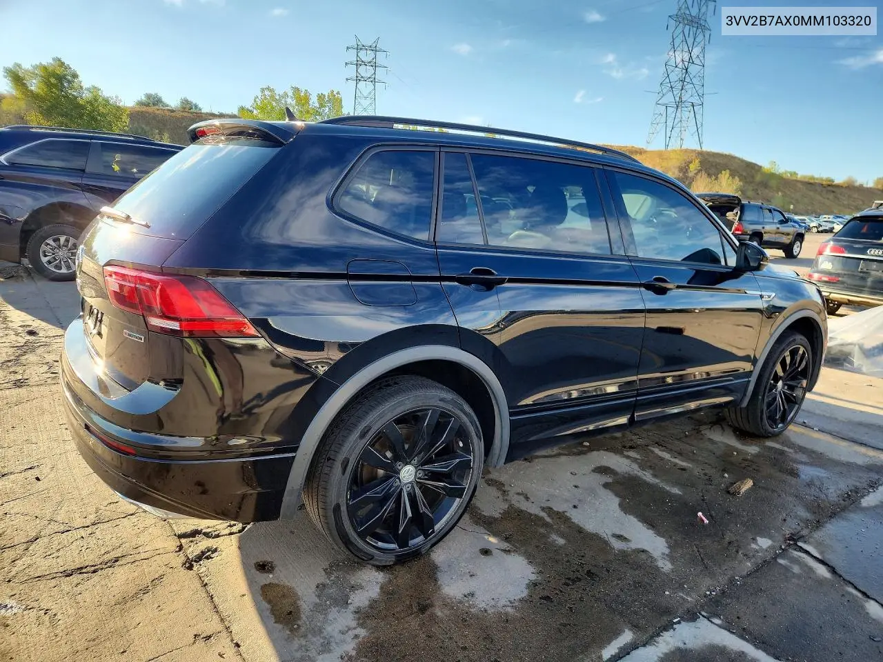 2021 VOLKSWAGEN TIGUAN VIN 3VV2B7AX0MM103320 — фото 3