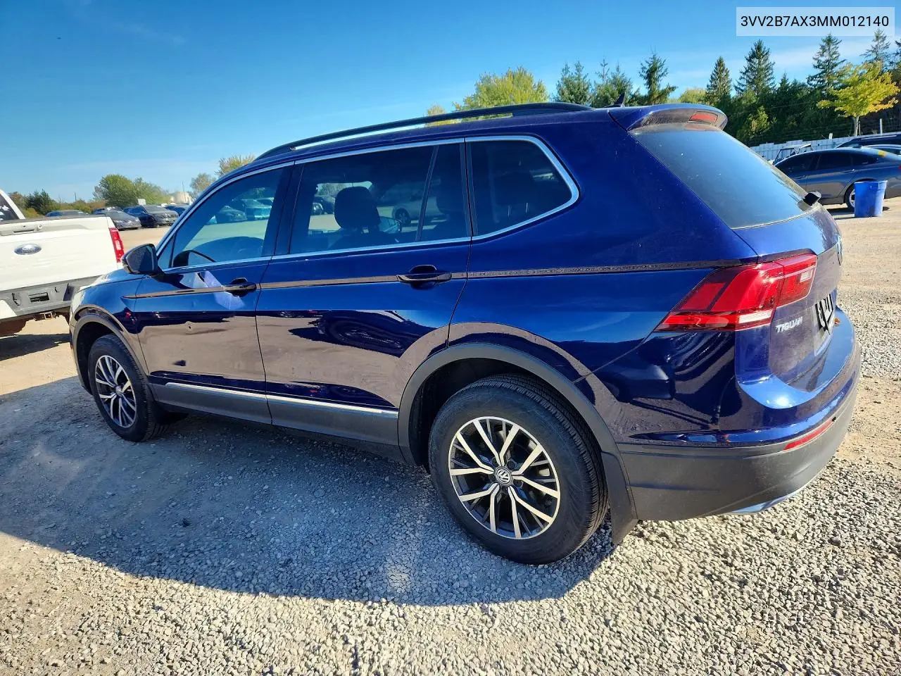 2021 VOLKSWAGEN TIGUAN VIN 3VV2B7AX3MM012140 — фото 2