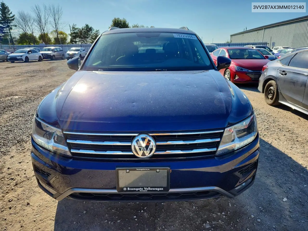 2021 VOLKSWAGEN TIGUAN VIN 3VV2B7AX3MM012140 — фото 5