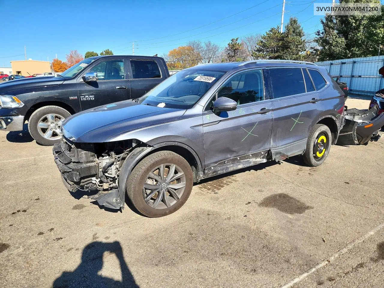 VOLKSWAGEN TIGUAN 2022, VIN 3VV3B7AX0NM041200