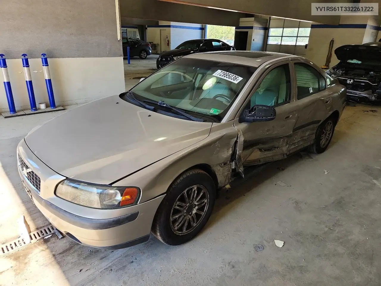 VOLVO S60 2003, VIN YV1RS61T332261722