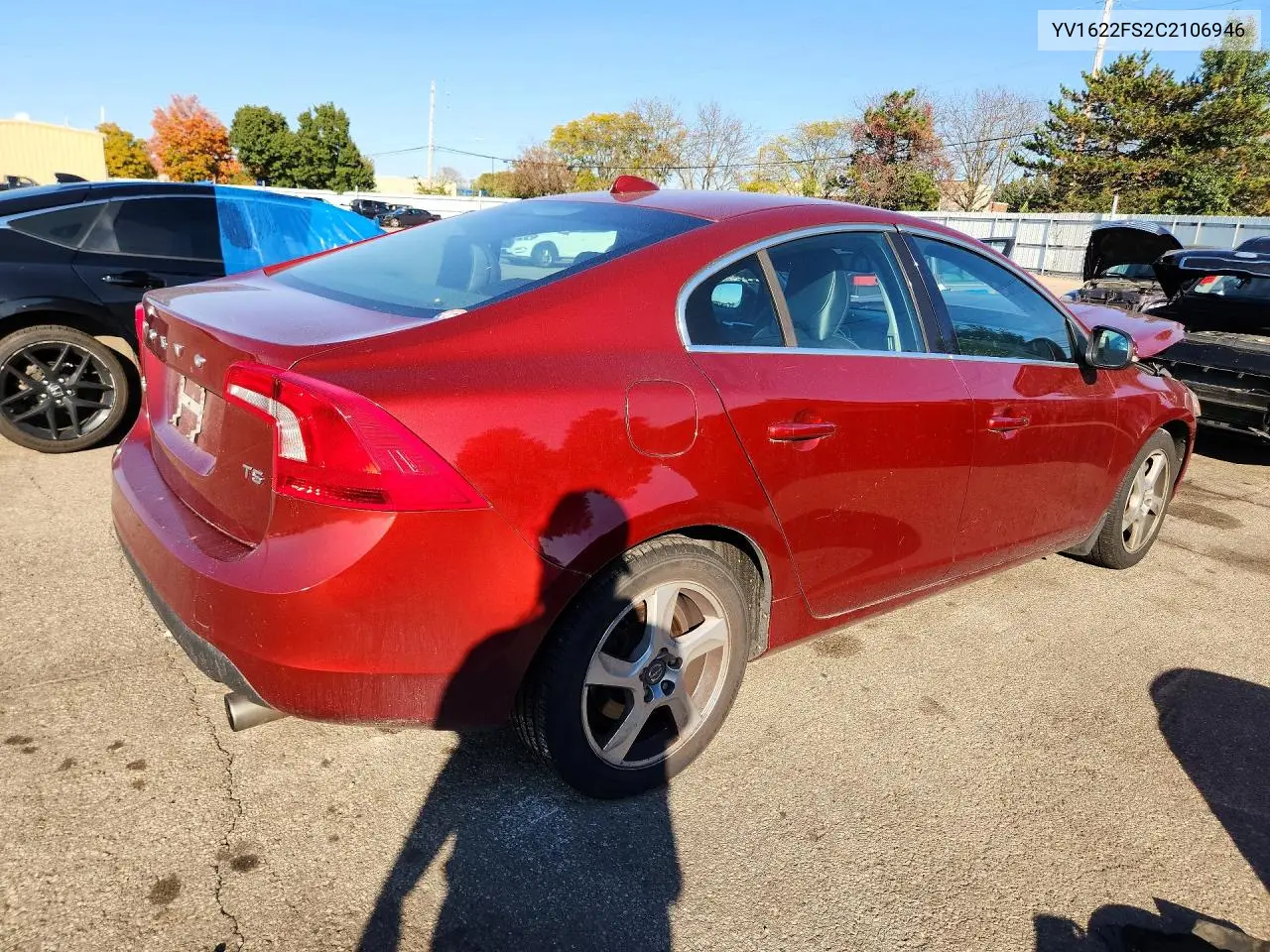 2012 VOLVO S60 VIN YV1622FS2C2106946 — фото 3