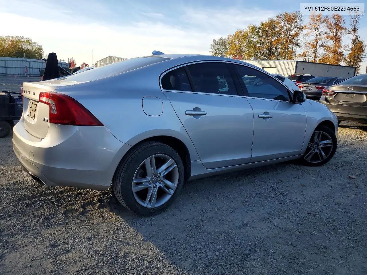 2014 VOLVO S60 VIN YV1612FS0E2294663 — фото 3