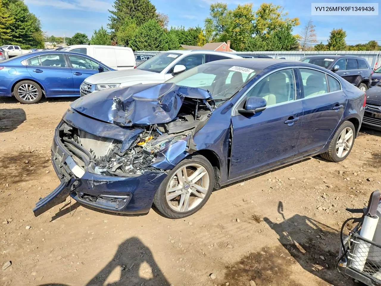VOLVO S60 2015, VIN YV126MFK9F1349436