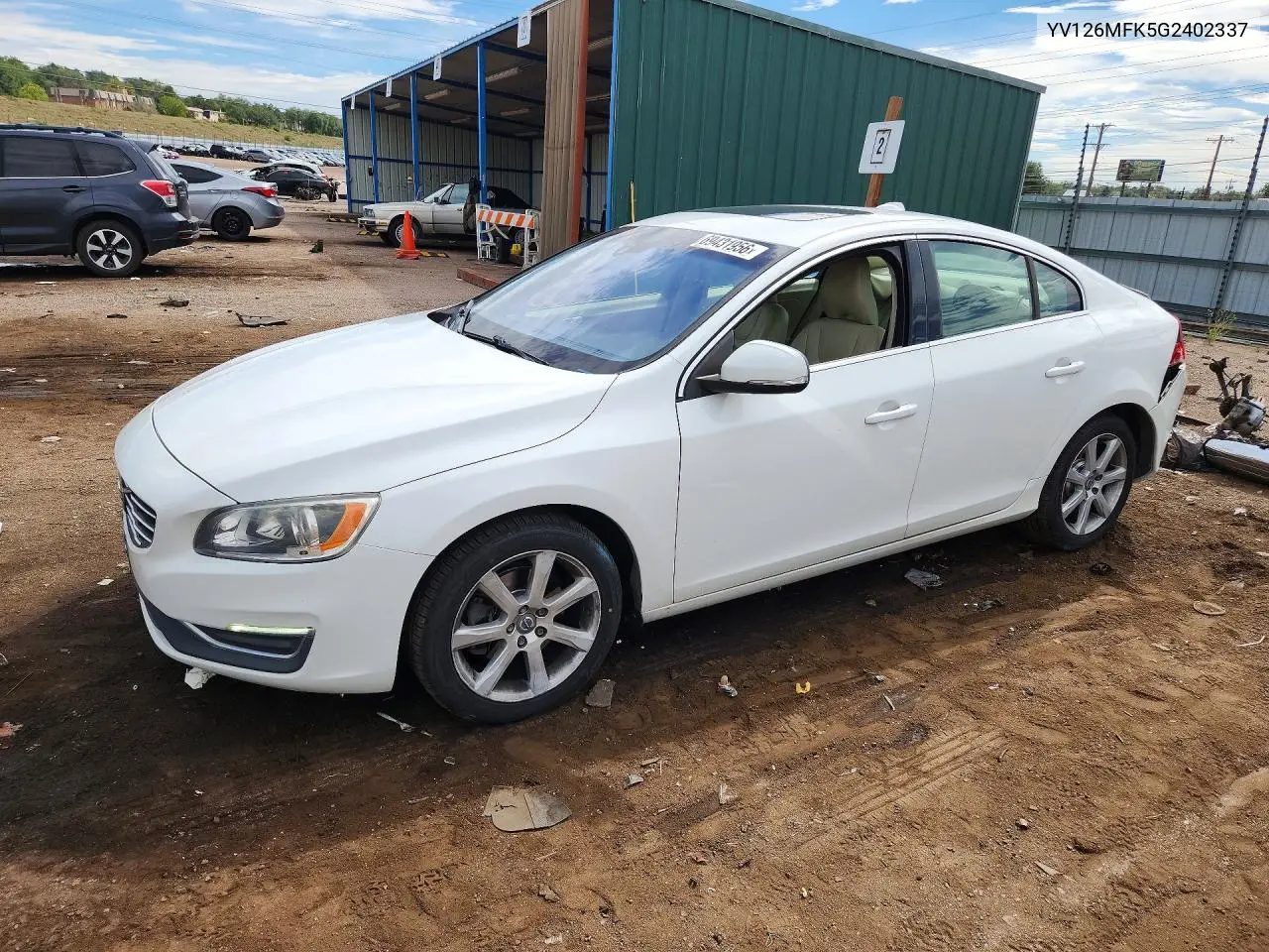 VOLVO S60 2016, VIN YV126MFK5G2402337