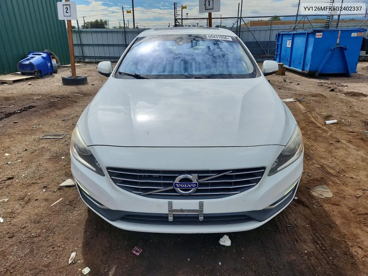 2016 VOLVO S60 VIN YV126MFK5G2402337 — фото 5