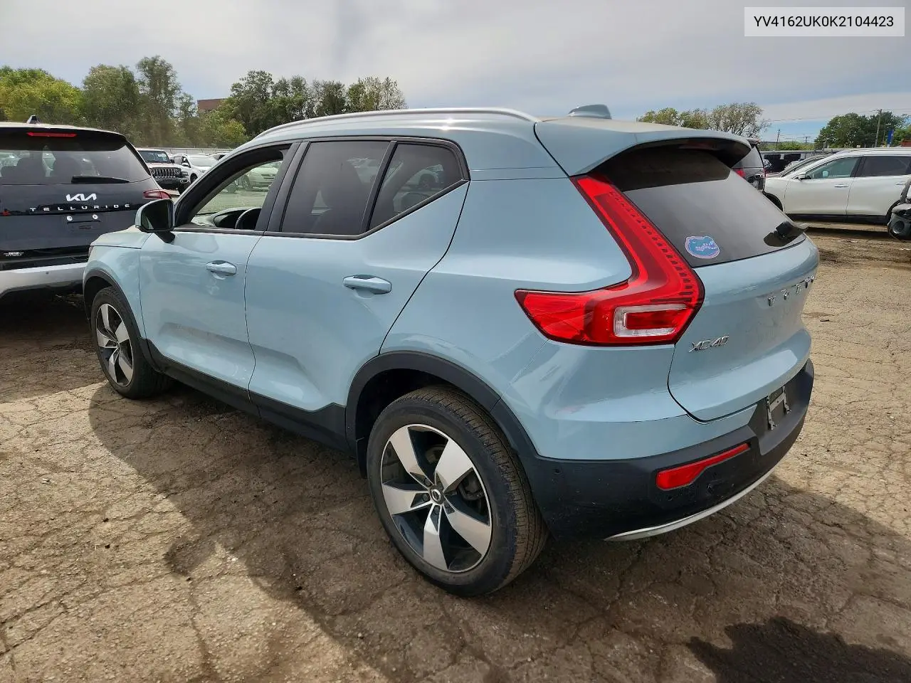 2019 VOLVO XC40 VIN YV4162UK0K2104423 — фото 2