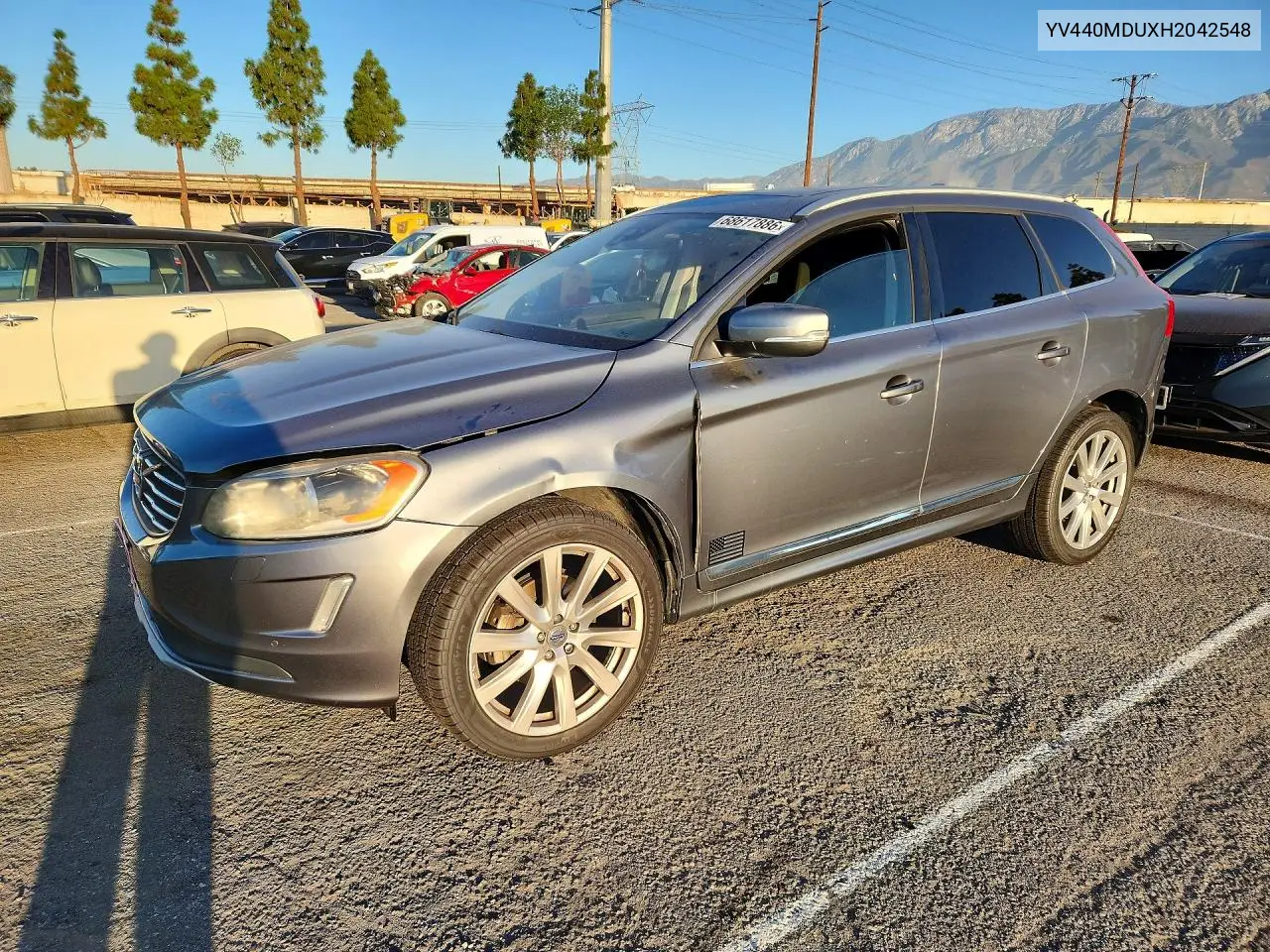 VOLVO XC60 2017, VIN YV440MDUXH2042548