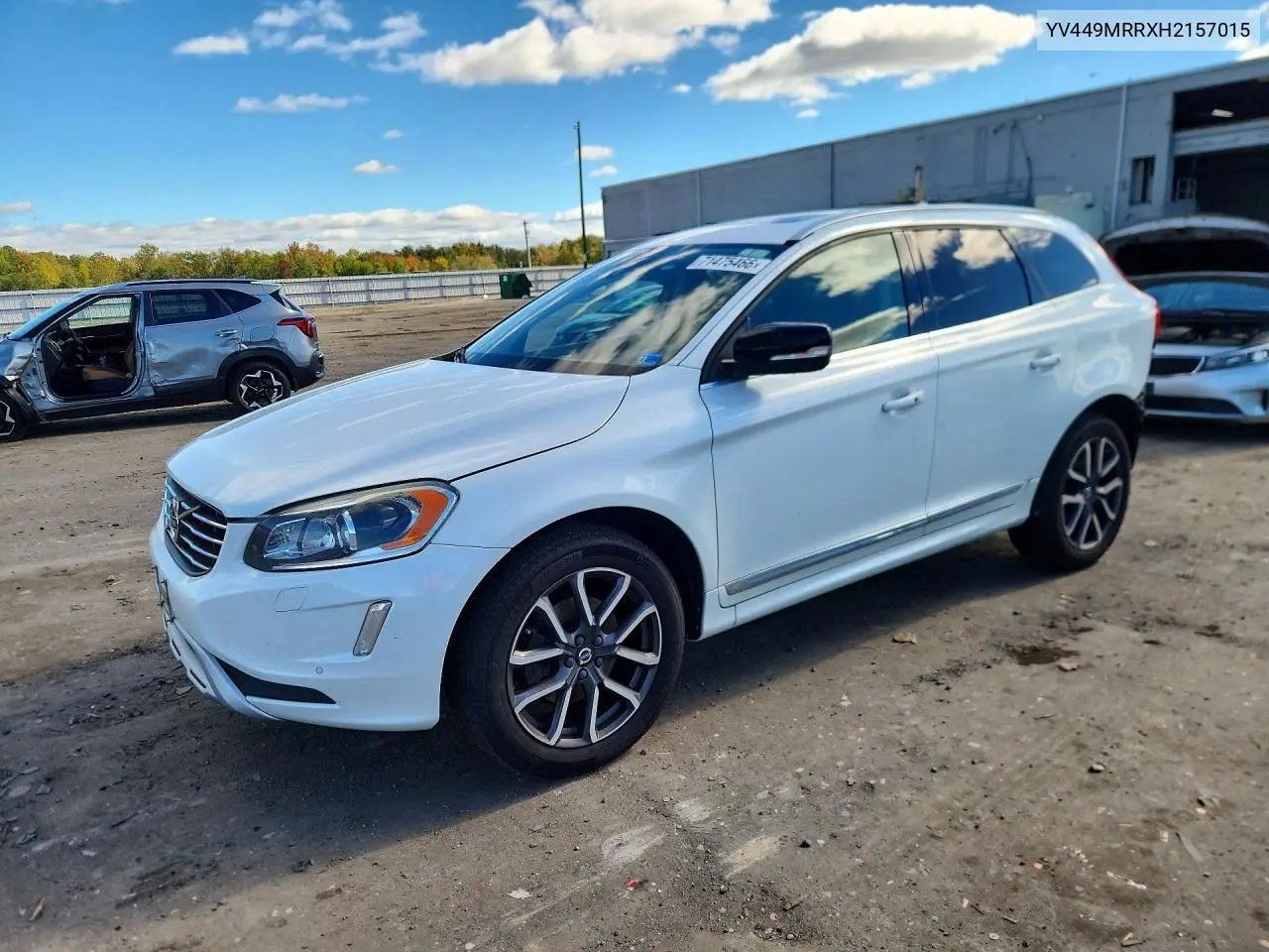 VOLVO XC60 2017, VIN YV449MRRXH2157015