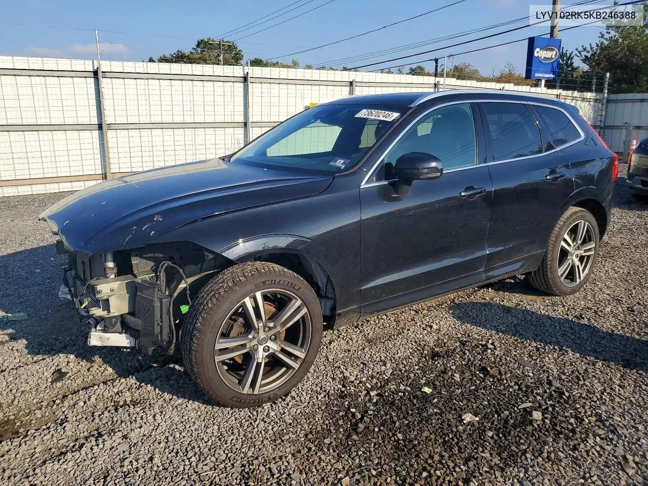 VOLVO XC60 2019, VIN LYV102RK5KB246388