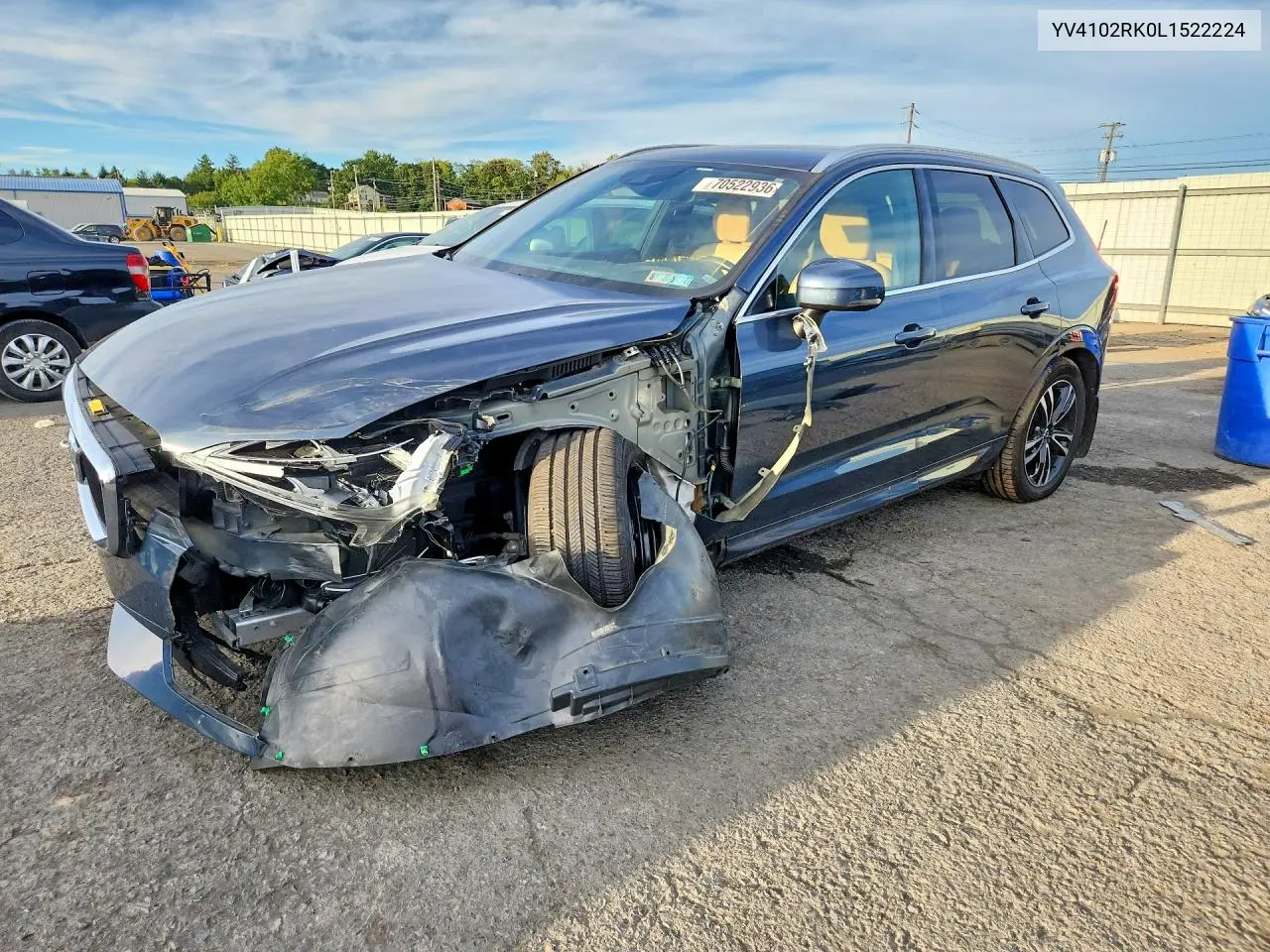 VOLVO XC60 2020, VIN YV4102RK0L1522224