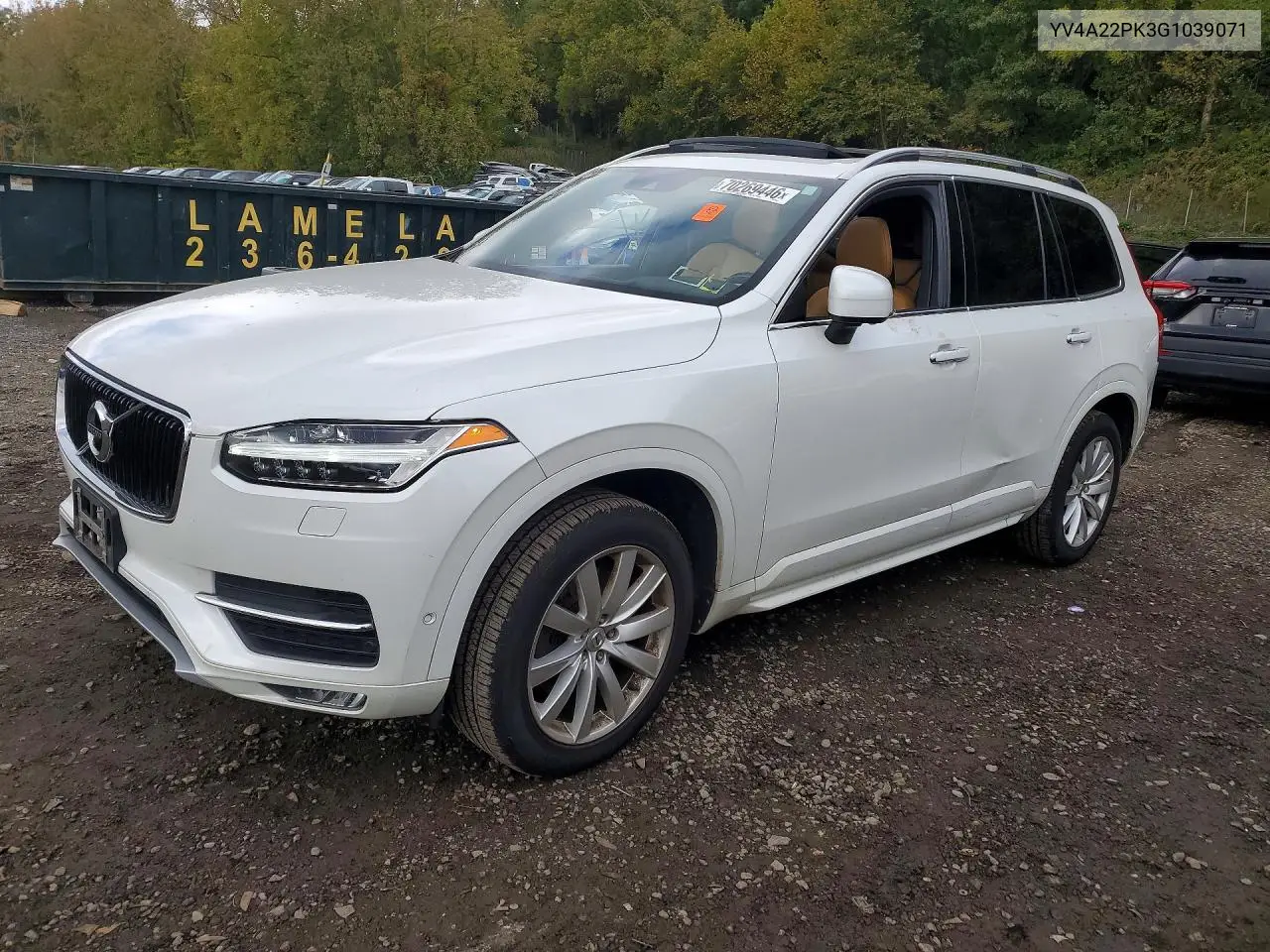 VOLVO XC90 2016, VIN YV4A22PK3G1039071