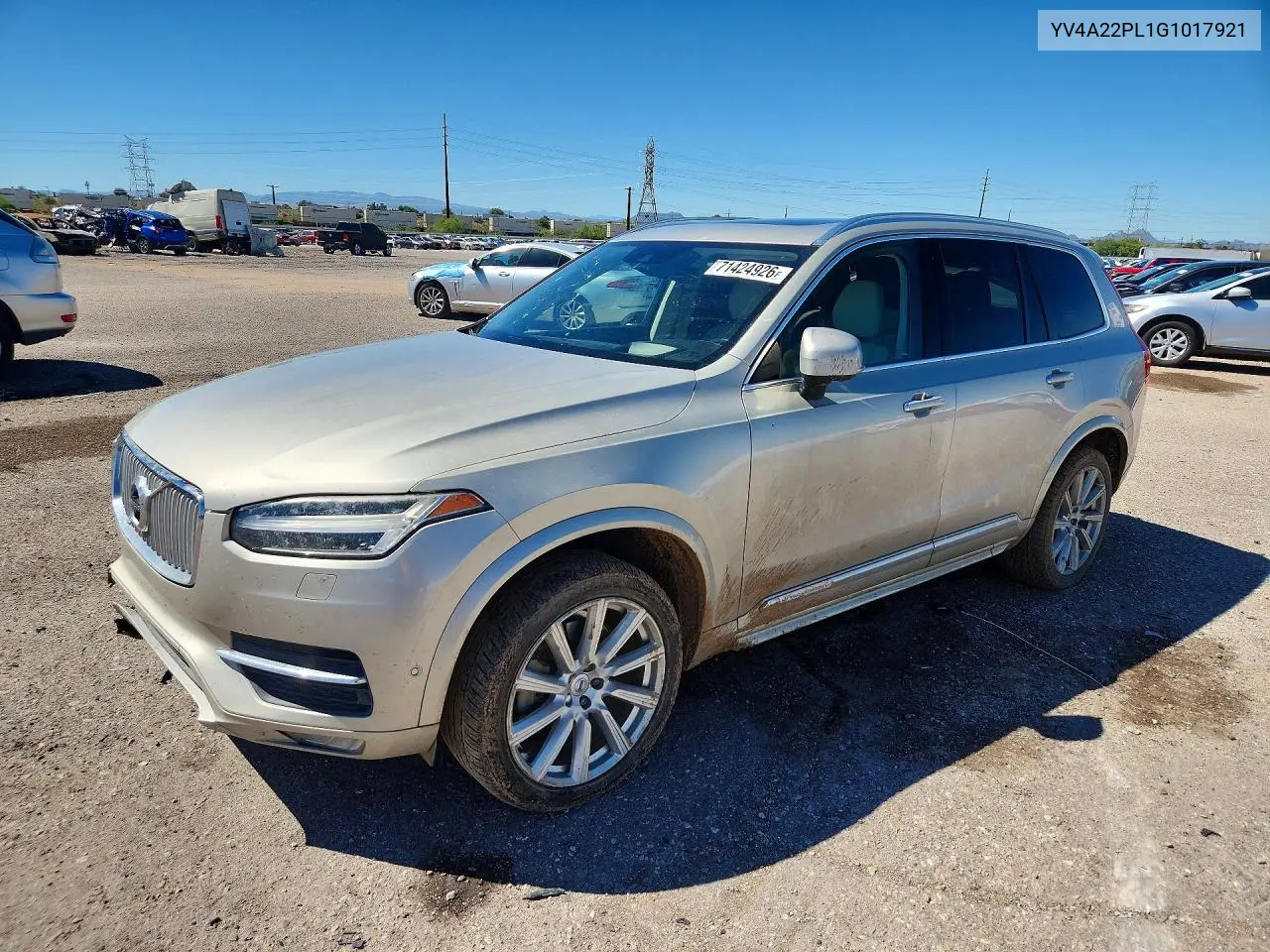 VOLVO XC90 2016, VIN YV4A22PL1G1017921