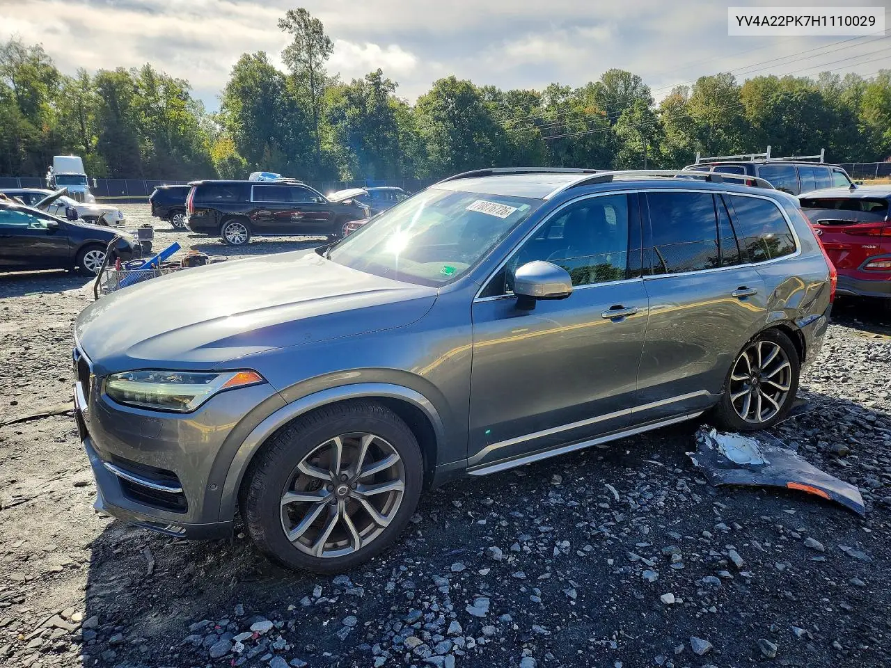 VOLVO XC90 2017, VIN YV4A22PK7H1110029