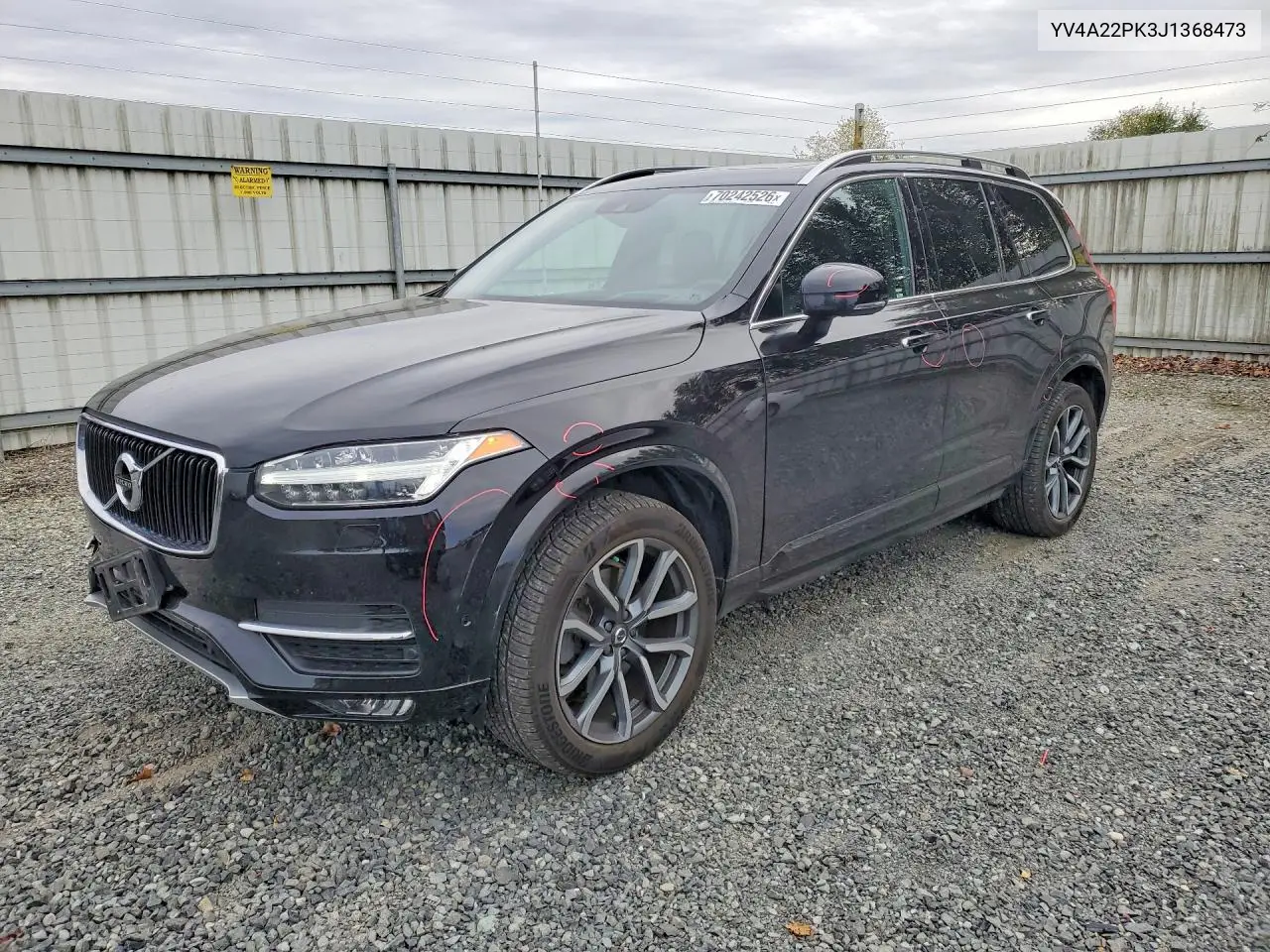 VOLVO XC90 2018, VIN YV4A22PK3J1368473