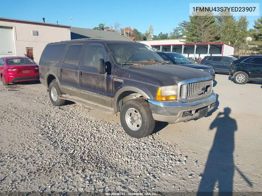FORD EXCURSION 2000, VIN 1FMNU43S7YED23907