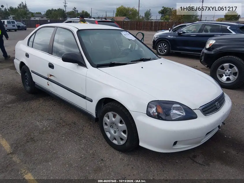 HONDA CIVIC 2000, VIN 1HGEJ657XYL061217