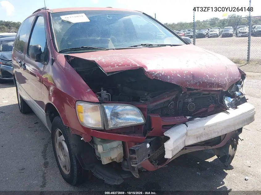 TOYOTA SIENNA 2000, VIN 4T3ZF13C0YU264148