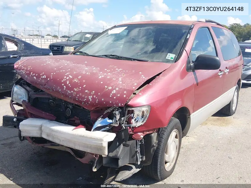 2000 TOYOTA SIENNA VIN 4T3ZF13C0YU264148 — фото 2